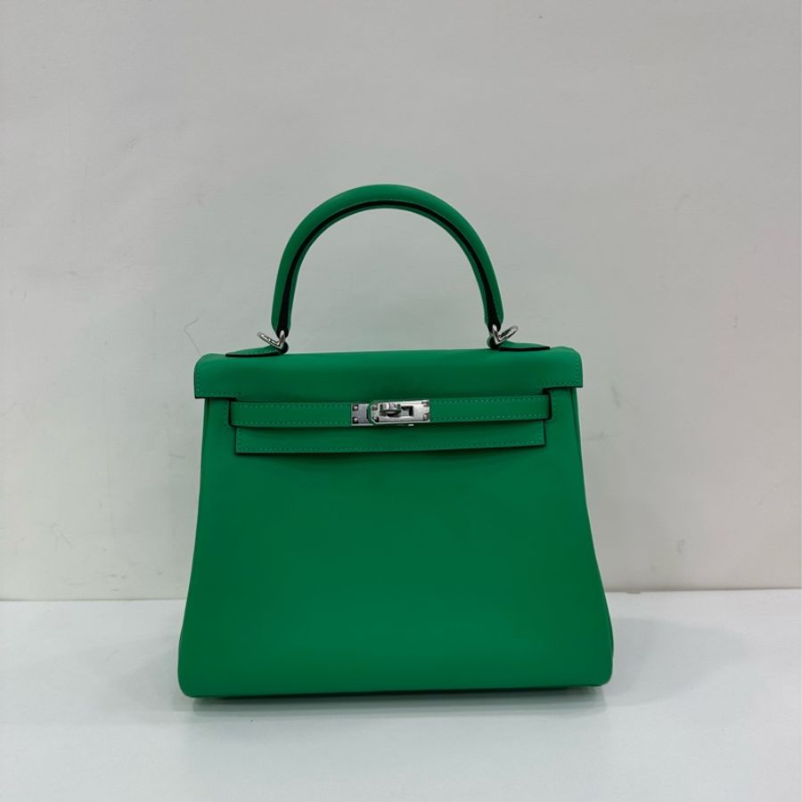 Hermes 愛馬仕 kelly25 薄荷綠銀扣 swift皮 B刻 有購證-1