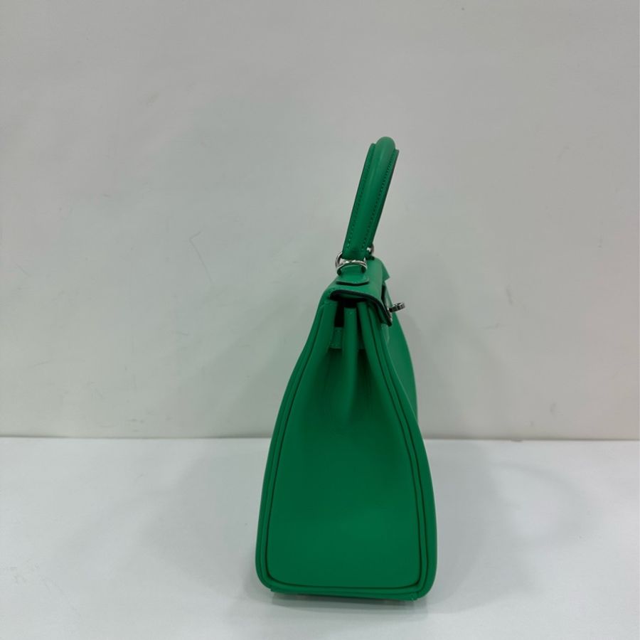 Hermes 愛馬仕 kelly25 薄荷綠銀扣 swift皮 B刻 有購證-4