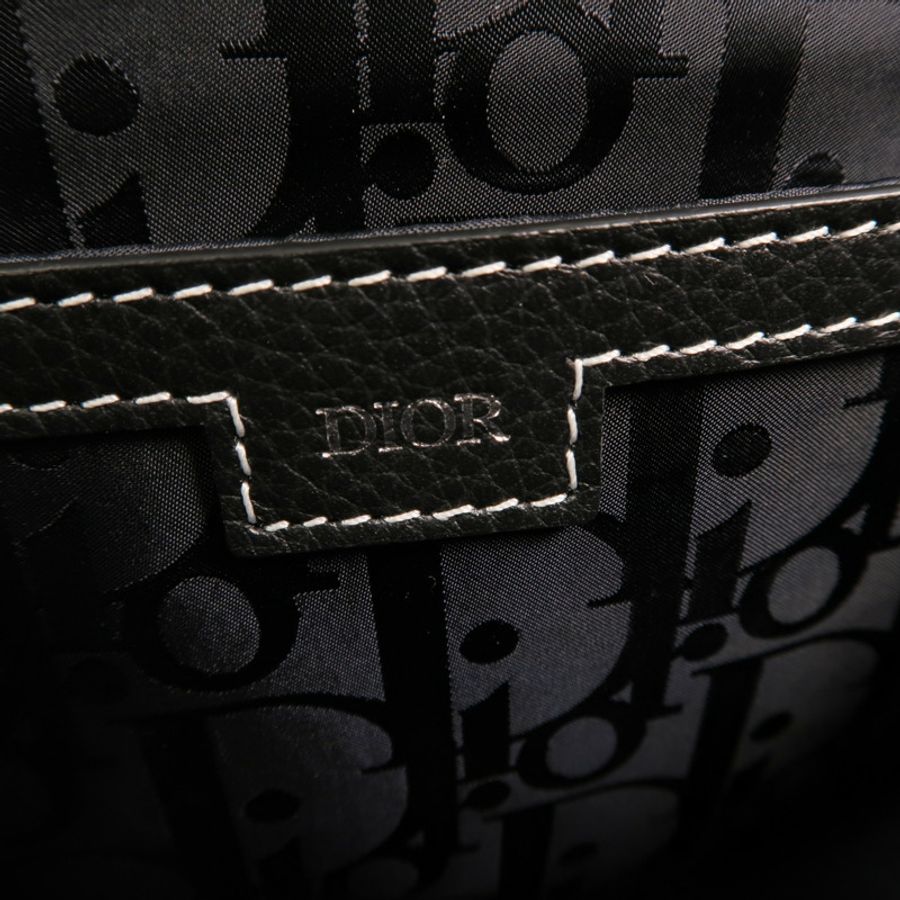 Dior 牛皮皮革Saddle Grained銀扣肩背袋-5