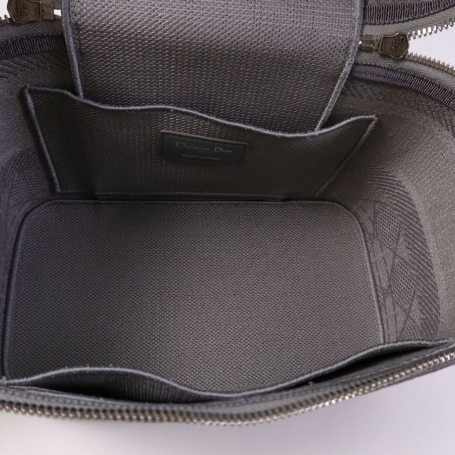 Dior 帆布Travel Vanity Case銀扣手挽袋-4