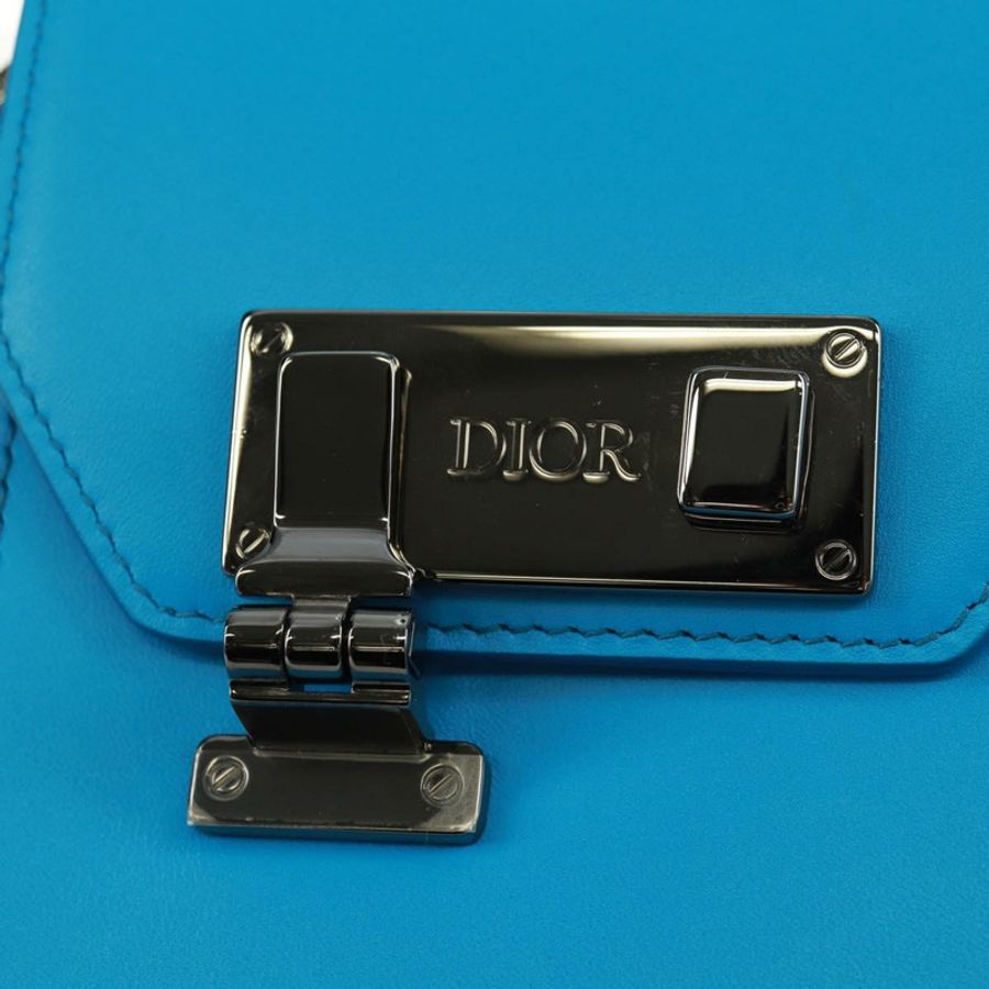 【日本直送】Christian Dior 皮革單背包 藍色 銀色 正品 161745M-17