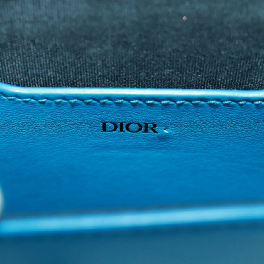 【日本直送】Christian Dior 皮革單背包 藍色 銀色 正品 161745M-18