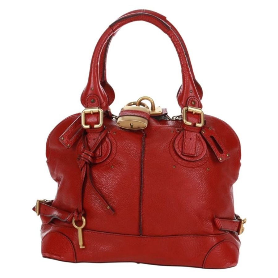 【日本直送】Chloe Paddington 手提包 皮革 紅色 金色 正品 am10806V-12