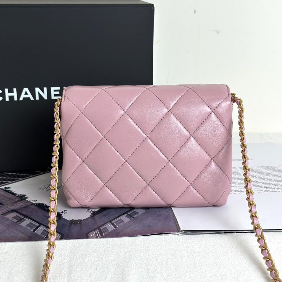 CHANEL 24A珍珠字母鍊方胖子 20 - 粉金-4