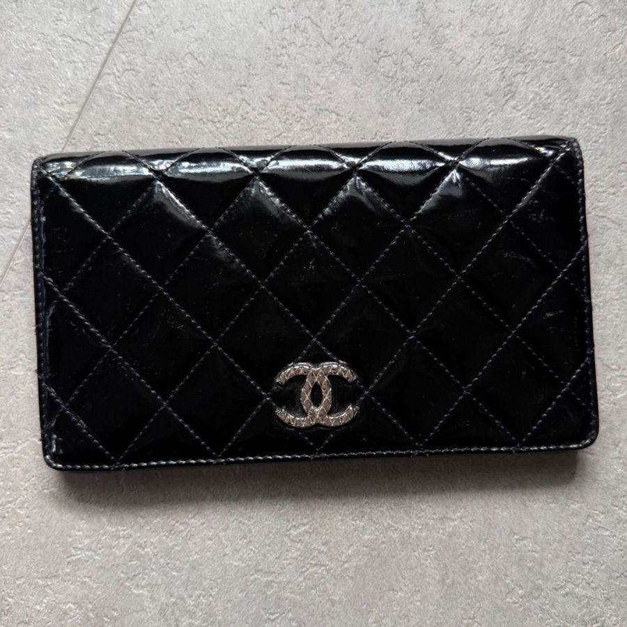 🌷Chanel 漆皮長夾|經典花紋✦fufu style 精品✦ 氣質款|皮夾.錢包-1