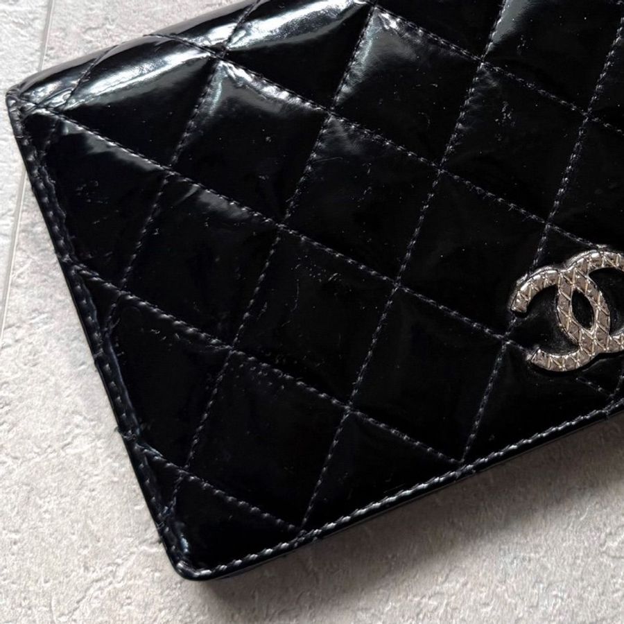 🌷Chanel 漆皮長夾|經典花紋✦fufu style 精品✦ 氣質款|皮夾.錢包-5