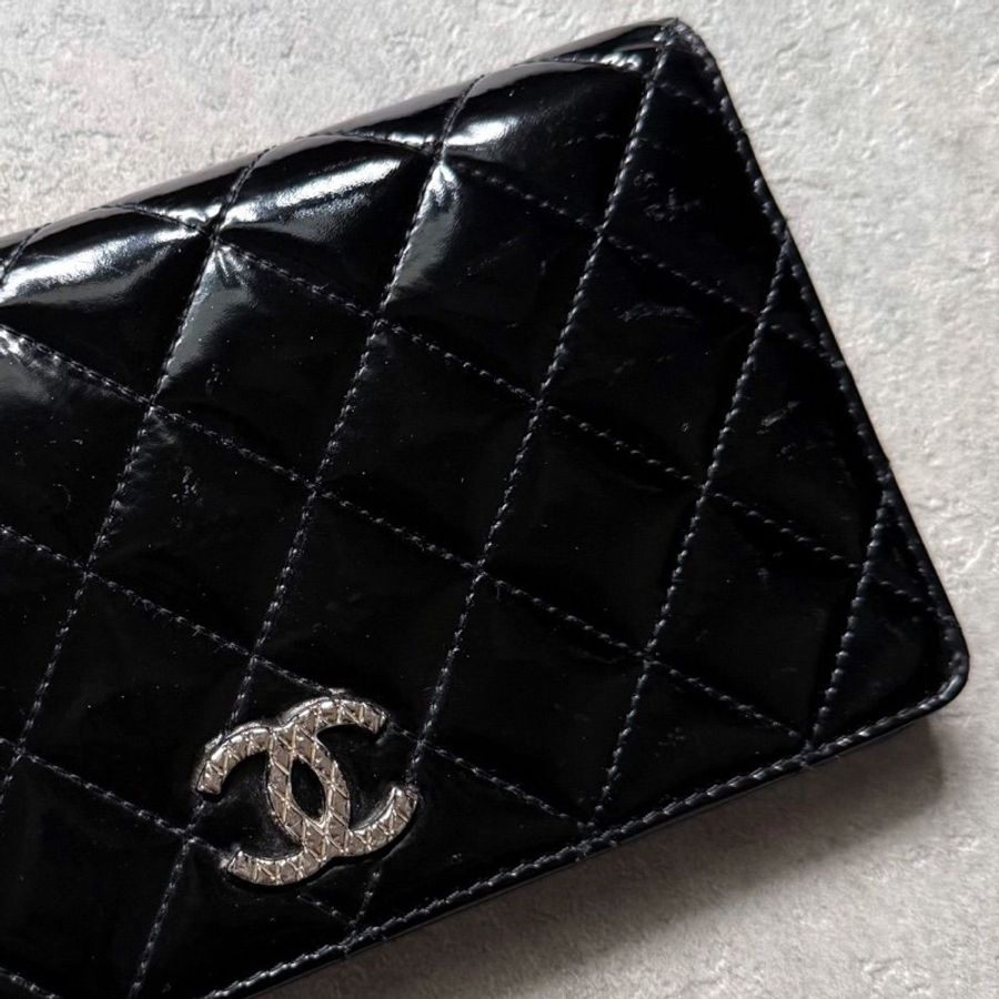 🌷Chanel 漆皮長夾|經典花紋✦fufu style 精品✦ 氣質款|皮夾.錢包-7
