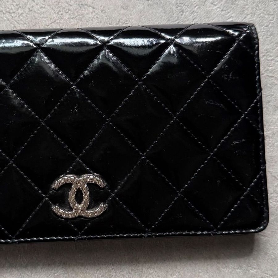🌷Chanel 漆皮長夾|經典花紋✦fufu style 精品✦ 氣質款|皮夾.錢包-9