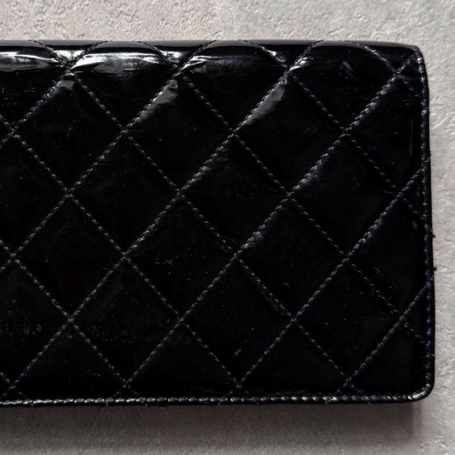 🌷Chanel 漆皮長夾|經典花紋✦fufu style 精品✦ 氣質款|皮夾.錢包-11