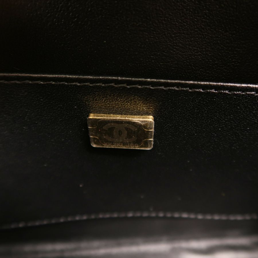 CHANEL 牛皮皮革Chain Shoulder金扣手挽肩背兩用袋-6