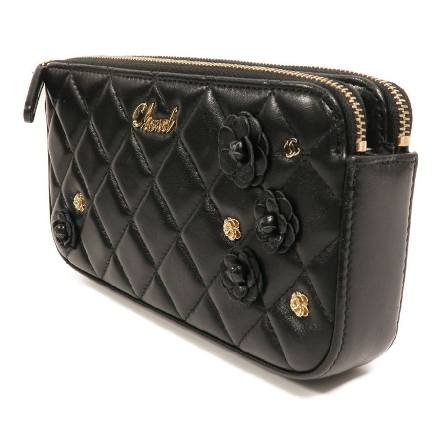CHANEL 羊皮皮革CC Mark Matelasse Bag金扣鏈帶肩背袋-2
