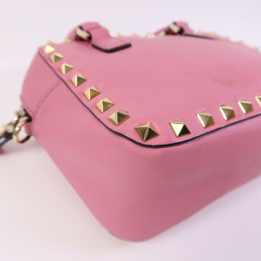 Valentino 牛皮皮革Rockstud 2Way Bag金扣鏈帶手挽肩背兩用袋-14