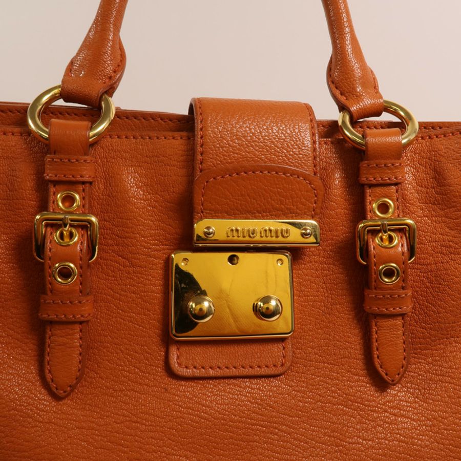 Miu Miu 牛皮皮革2 Way Shoulder金扣手挽肩背兩用袋-13