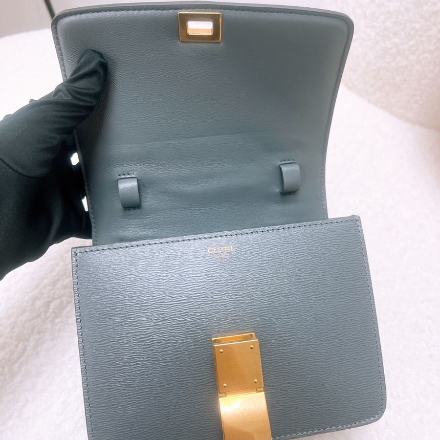 Celine box teen 水波紋 深灰色豆腐包-10