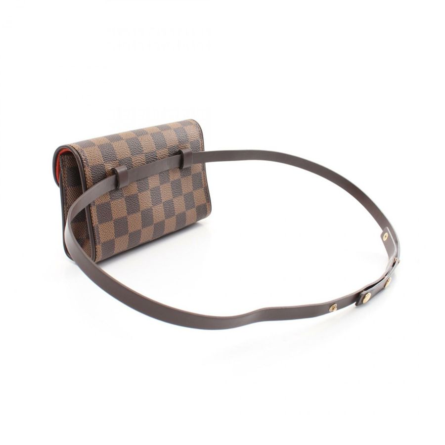 棕色 棋盤格帆布 Pochette Florentine 腰包【LOUIS VUITTON LV 路易威登】 N51856-1