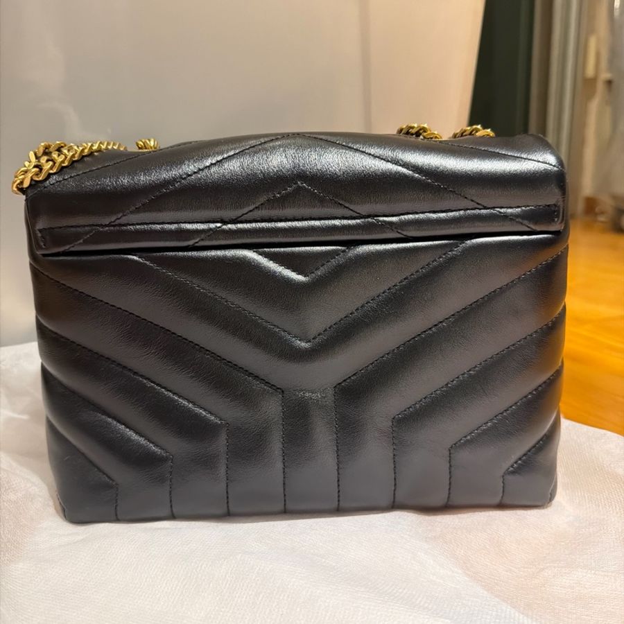 YSL Loulou 黑色小牛皮鏈條包｜金Logo｜Saint Laurent 肩背包手提包｜經典V字絎縫｜近新-7