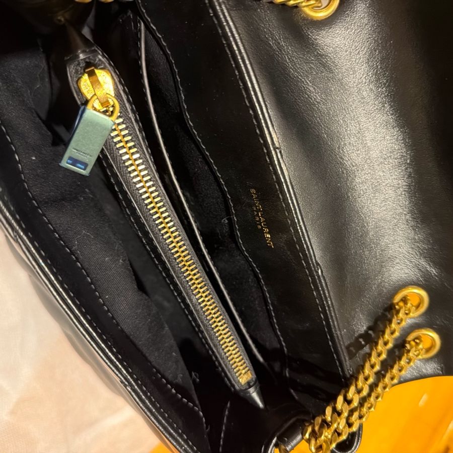 YSL Loulou 黑色小牛皮鏈條包｜金Logo｜Saint Laurent 肩背包手提包｜經典V字絎縫｜近新-9