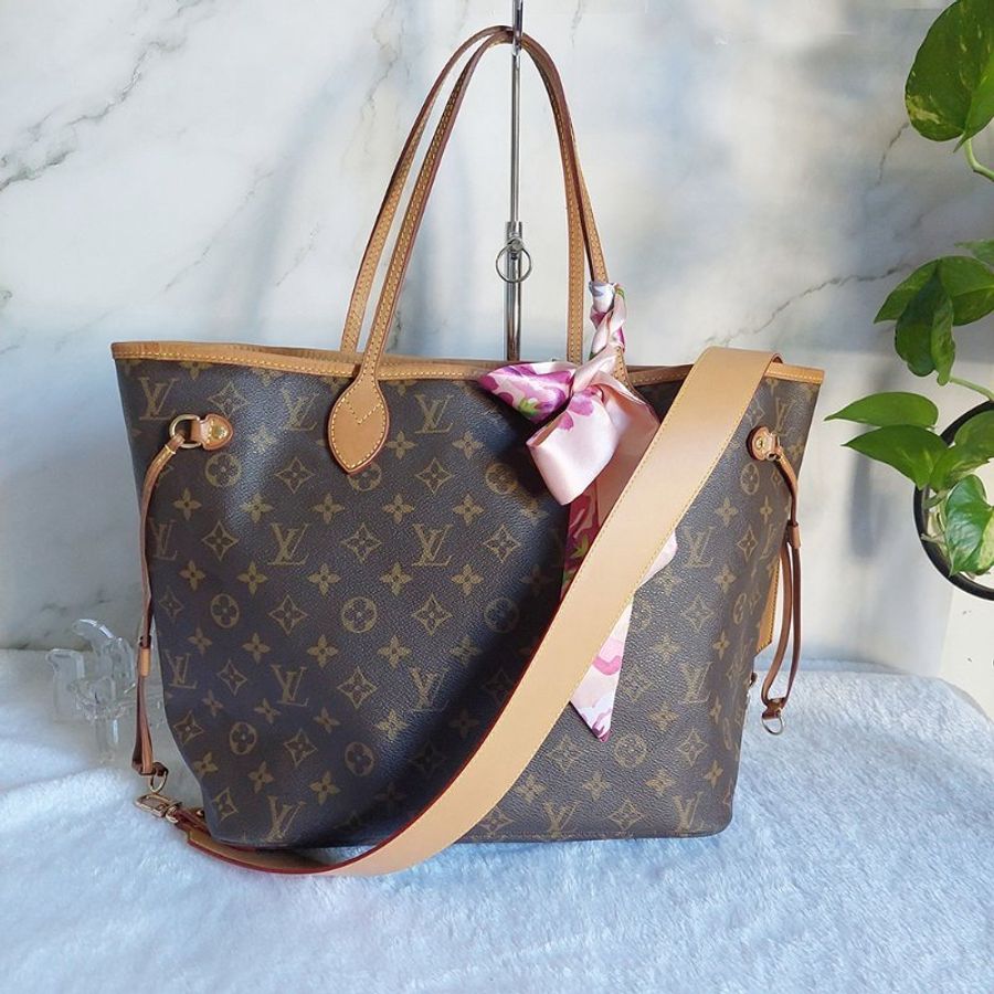 LV Neverfull MM 🌈現品實拍🌈中款 老花 托特包 ~二手-0