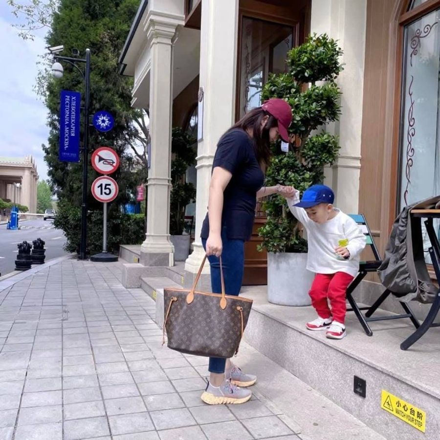 LV Neverfull MM 🌈現品實拍🌈中款 老花  托特包 ~二手-3