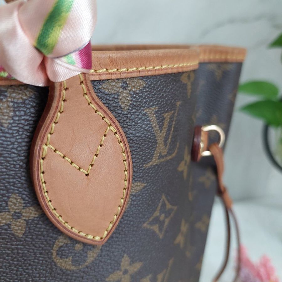 LV Neverfull MM 🌈現品實拍🌈中款 老花  托特包 ~二手-9