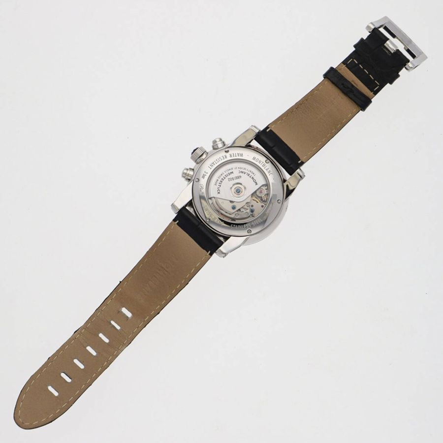 出價就賣｜真品 MONTBLANC 萬寶龍 7069 時間行者 淡香檳金色錶盤 罕見玫瑰金指針時標 計時自動上鍊 男士手錶-27