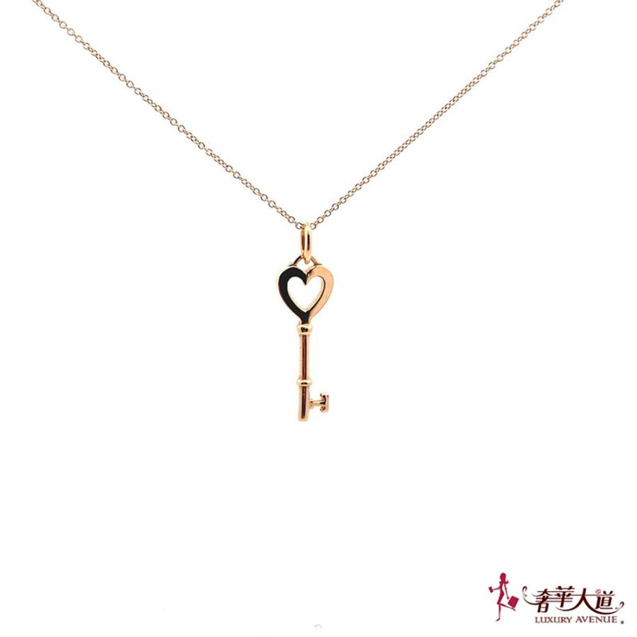 *奢華大道國際精品*【TF100】TIFFANY 750 玫瑰金鑰匙項鍊-0