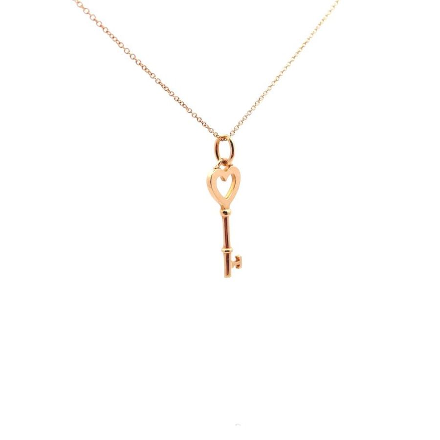 *奢華大道國際精品*【TF100】TIFFANY 750 玫瑰金鑰匙項鍊-1