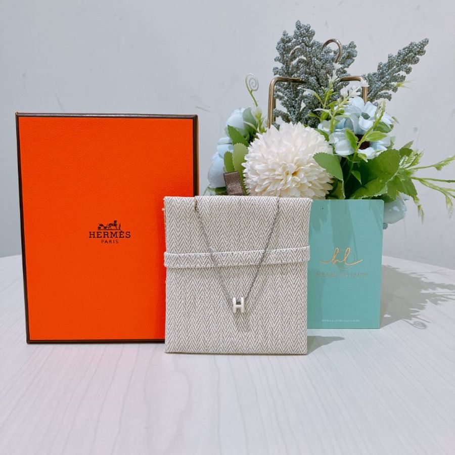 TK1953 Hermes 愛馬仕迷你H字項鍊 Mini Pop H Necklace Cream x PHW-0