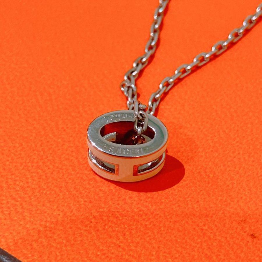TK1953 Hermes 愛馬仕迷你H字項鍊 Mini Pop H Necklace Cream x PHW-2
