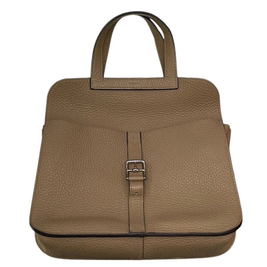 HERMES 愛馬仕 HALZAN 25 哈拉贊 肩背包 TOGO 風衣灰 銀釦-12