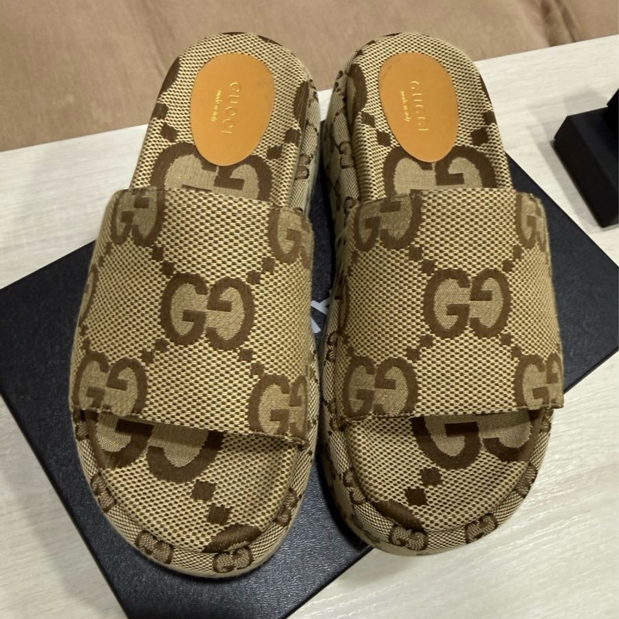 Gucci拖鞋 厚底拖鞋 增高拖鞋尺寸37 38.5可穿-0