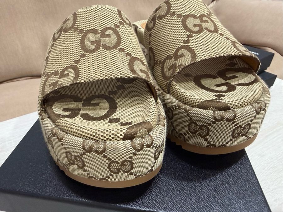 Gucci拖鞋 厚底拖鞋 增高拖鞋尺寸37 38.5可穿-4