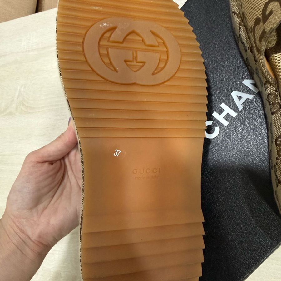 Gucci拖鞋 厚底拖鞋 增高拖鞋尺寸37 38.5可穿-8