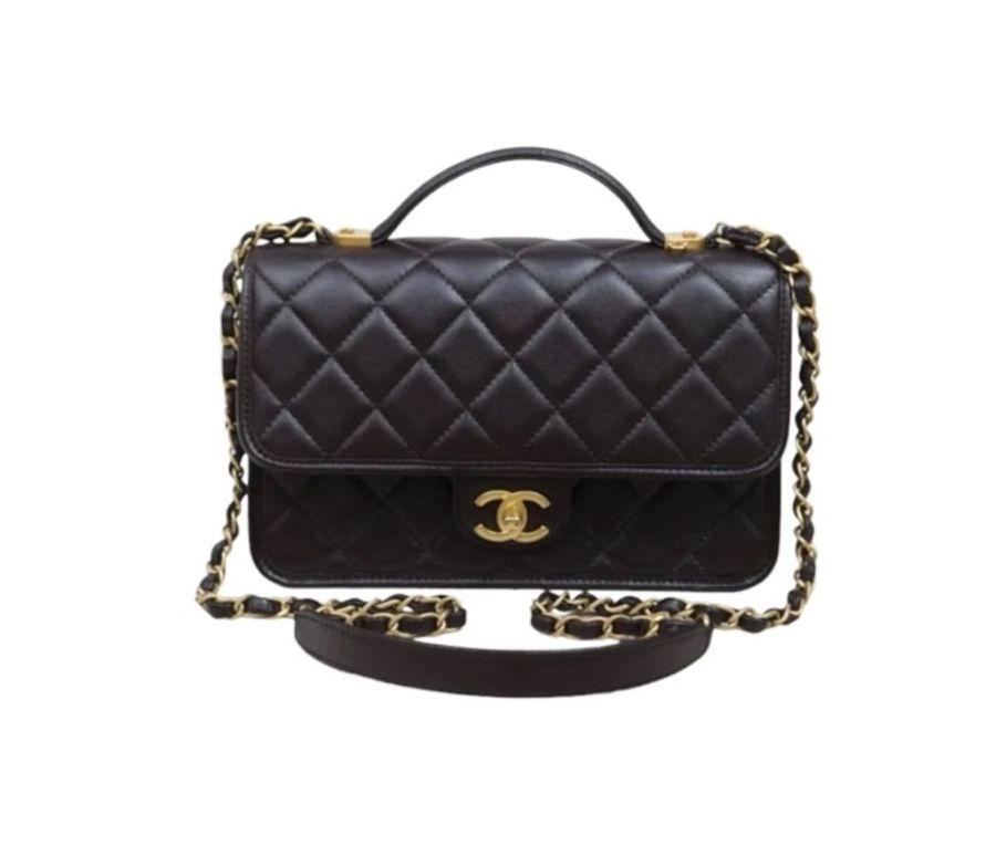 「JL精品代購」98新 Chanel 香奈兒22k 荔枝牛皮 手提/肩背包 ic芯片款-2