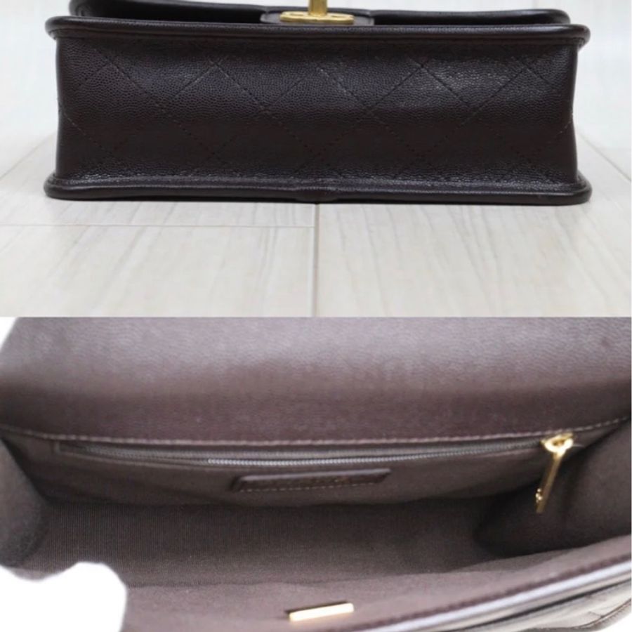 「JL精品代購」98新 Chanel 香奈兒22k 荔枝牛皮 手提/肩背包 ic芯片款-7