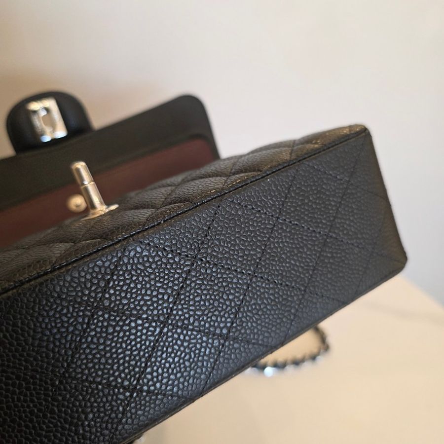 [經典款品況新超甜價出🥰]Chanel黑荔枝菱格銀釦CoCo23肩斜背包-16
