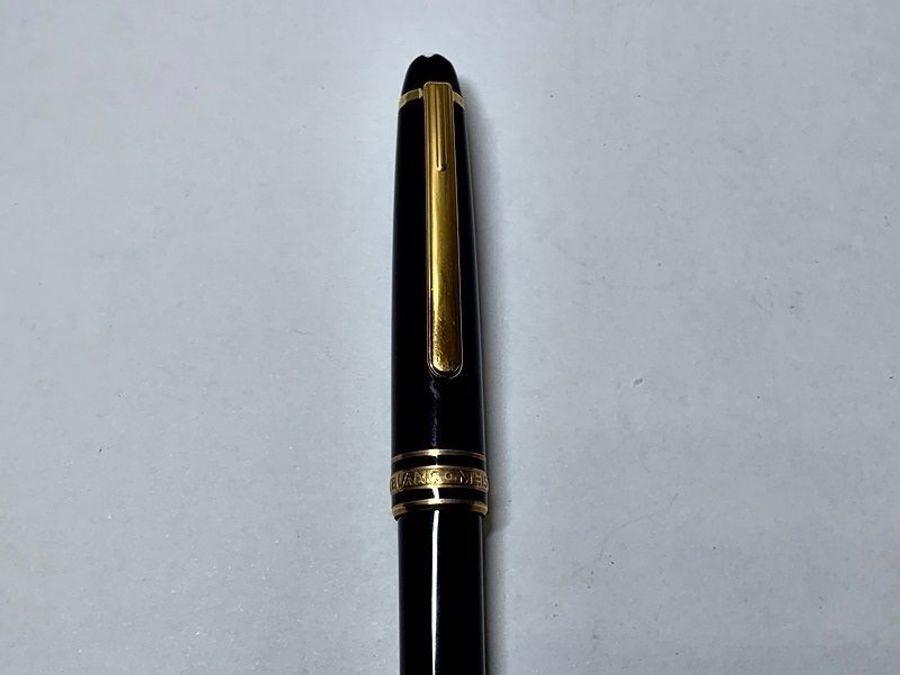 真品MONTBLANC 萬寶龍 Meisterstück 大師傑作(大班)鍍黃金經典原子筆 附盒裝保單-3