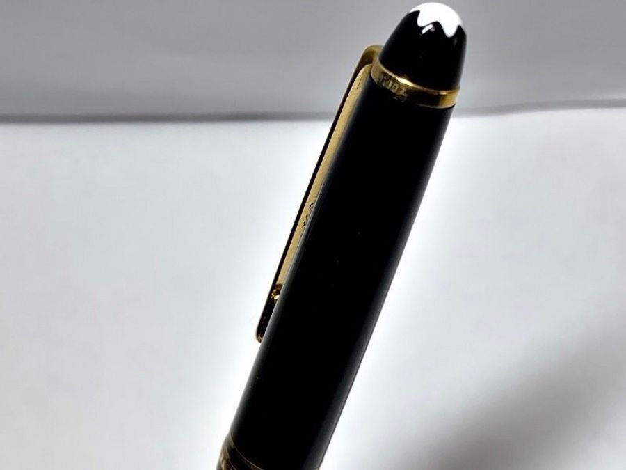 真品MONTBLANC 萬寶龍 Meisterstück 大師傑作(大班)鍍黃金經典原子筆 附盒裝保單-4