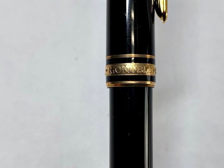 真品MONTBLANC 萬寶龍 Meisterstück 大師傑作(大班)鍍黃金經典原子筆 附盒裝保單-12