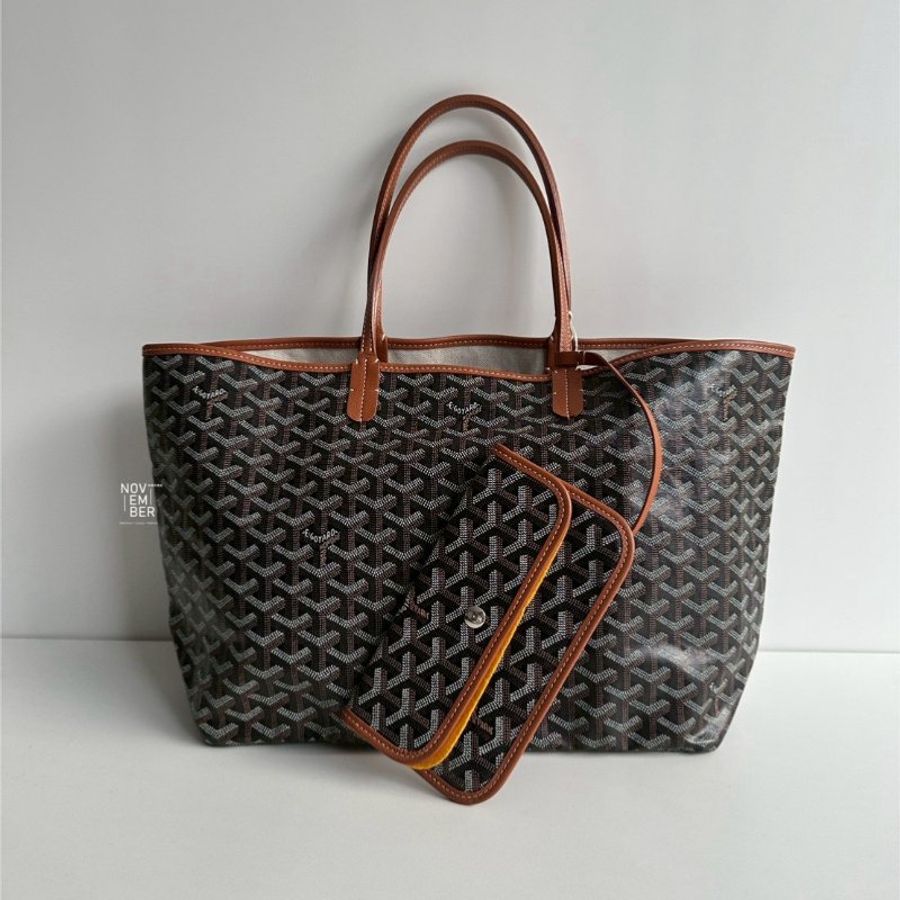 99新🆕 Goyard 戈雅 Saint Louis Tote Bag PM 黑棕-0