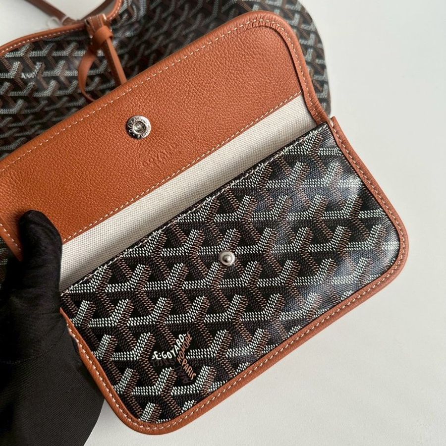 99新🆕 Goyard 戈雅 Saint Louis Tote Bag PM 黑棕-13