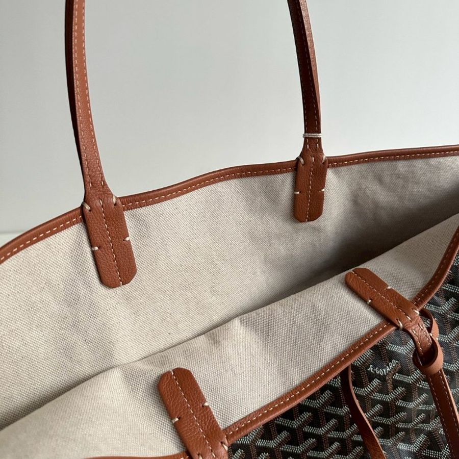 99新🆕 Goyard 戈雅 Saint Louis Tote Bag PM 黑棕-14