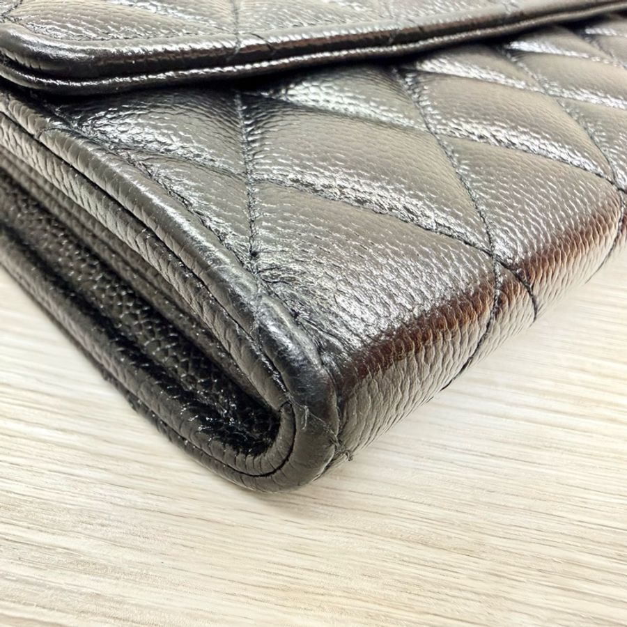 CHANEL季節限定✨黑荔枝牛皮限量款長夾AP3052-7