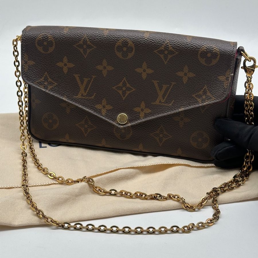 LV路易威登 三合一滿印老花 塗層帆布 21x12x3 芯片款-1