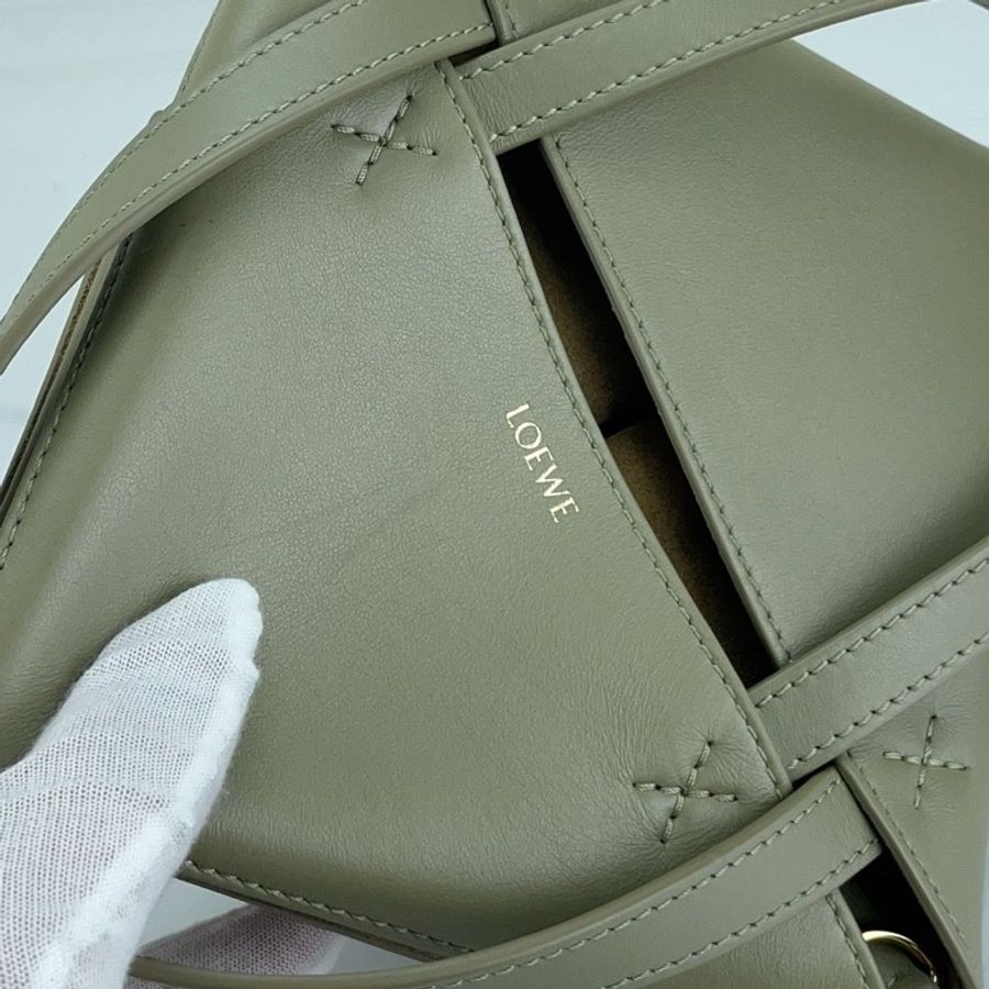 Loewe羅意威綠色幾何托特包 Puzzle Fold折疊 無附件-9