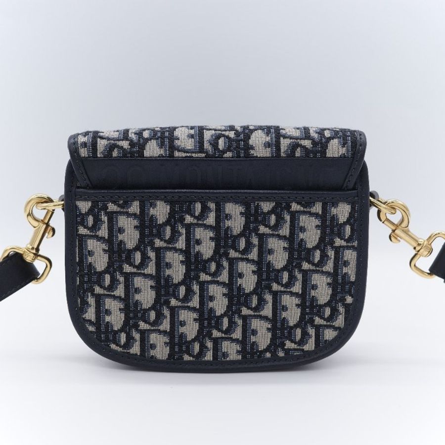 Dior 迪奧 Bobby Bag 小號 經典藍色 緹花帆布 斜背包 肩背包-6
