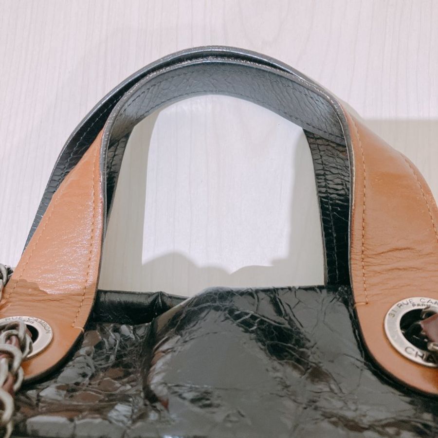 TK1955 香奈兒 牛皮皮革 鏈帶手挽肩背 Black Quilted Iridescent Calfskin Leather Small In-The-Mix Tote Bag-32