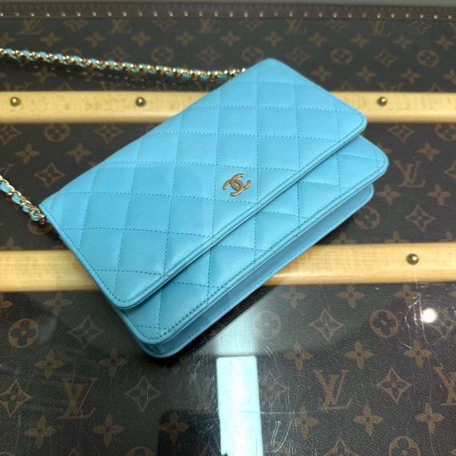 CHANEL藍金羊皮WOC包19*12*3.5 98新配件塵袋-3