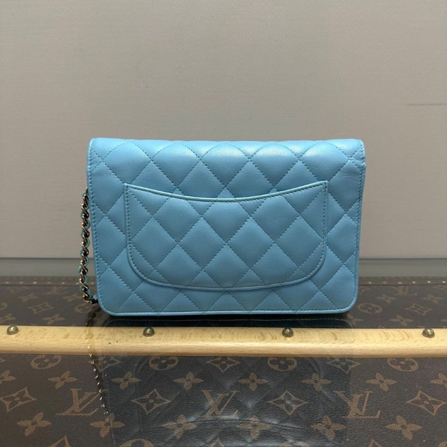 CHANEL藍金羊皮WOC包19*12*3.5 98新配件塵袋-6