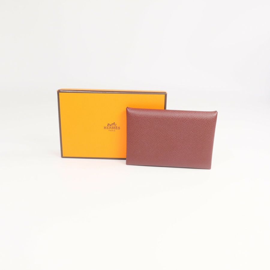 HERMES Epsom皮革Calvi Card Holder銀扣卡片套-14